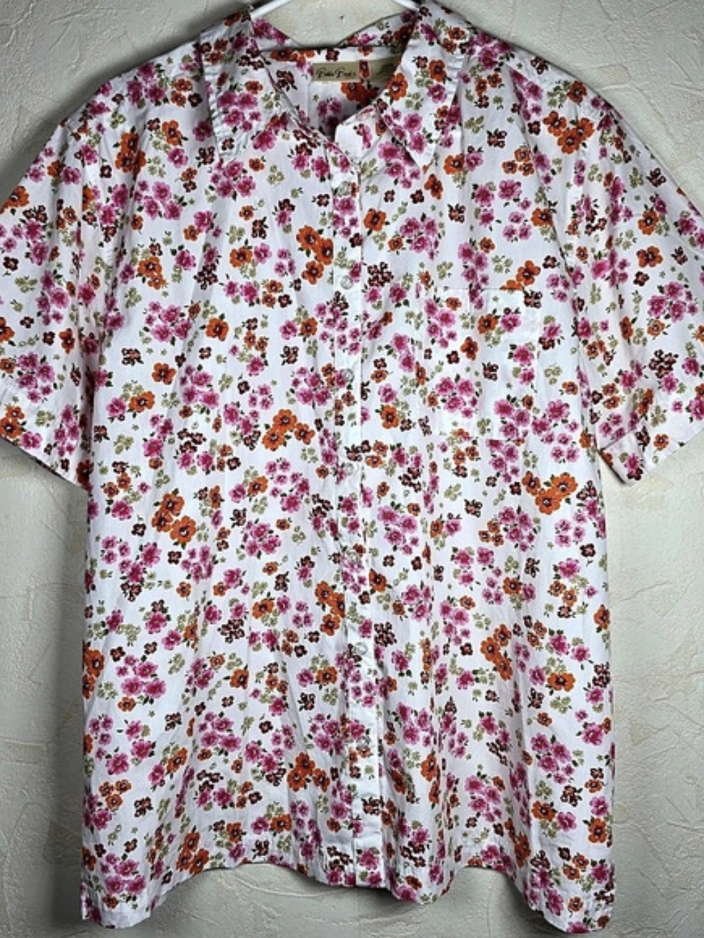 Bobbie Brooks Floral Button Down White & Pink Cottagecore Vintage Size XL